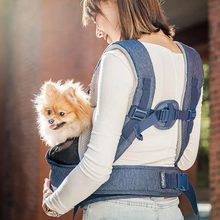 ibiyaya HugPack Pet Chest Carrier, Best Puppy-Small Pet Front Wrap Carrier for Street Walking