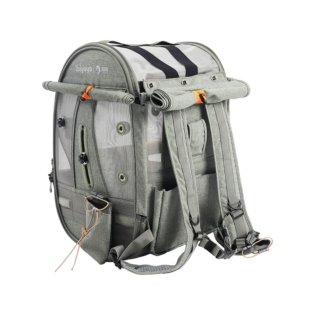 TrackPack Soft Sided Bird Carrier Backpack with Perch - ibiyaya x BirdTricks Patented Bag - Image 8