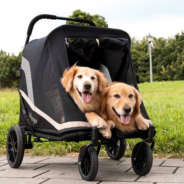 ibiyaya Grand Cruiser Injured and Senior Dog Stroller, 4-Wheel Foldable Large Pet Pram