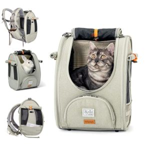 ibiyaya Adventure Airline-Approved Cat Backpack with Window, Carrier Bag for Hiking & Adventure Travel